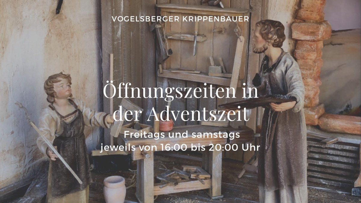 Schöne handgefertigte #Weihnachtskrippen, hochwertige #Krippenfiguren und Zubehör.

Wie entsteht eine #Krippe? Welche Techniken wende ich an? 
Dies erfahren Sie in meiner Werkstatt.

Die Abstands- und Hygienemaßnahmen werden beachtet.

#Herbstein #Vogelsberg #Krippenmarkt