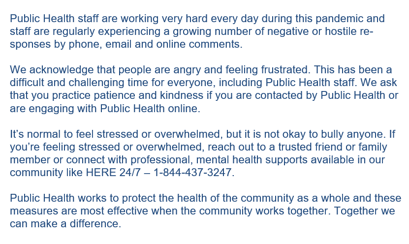 JUST IN: Statement from Medical Officer of Health Dr. Hsiu-Li Wang following a recent influx of negative/hostile comments from Waterloo Region residents. <a href="/570NEWS/">CityNews 570 Kitchener (Inactive)</a>