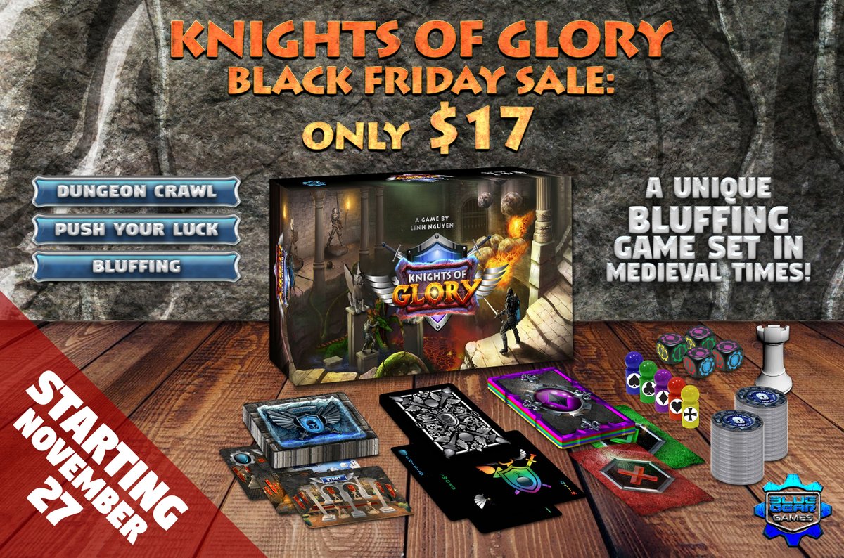 ANNOUNCEMENT: BLACK FRIDAY SALE!
Knights of Glory will be 40% off on November 27th! Get a copy for you, your friends and family! Only $17 - don't miss this huge sale!