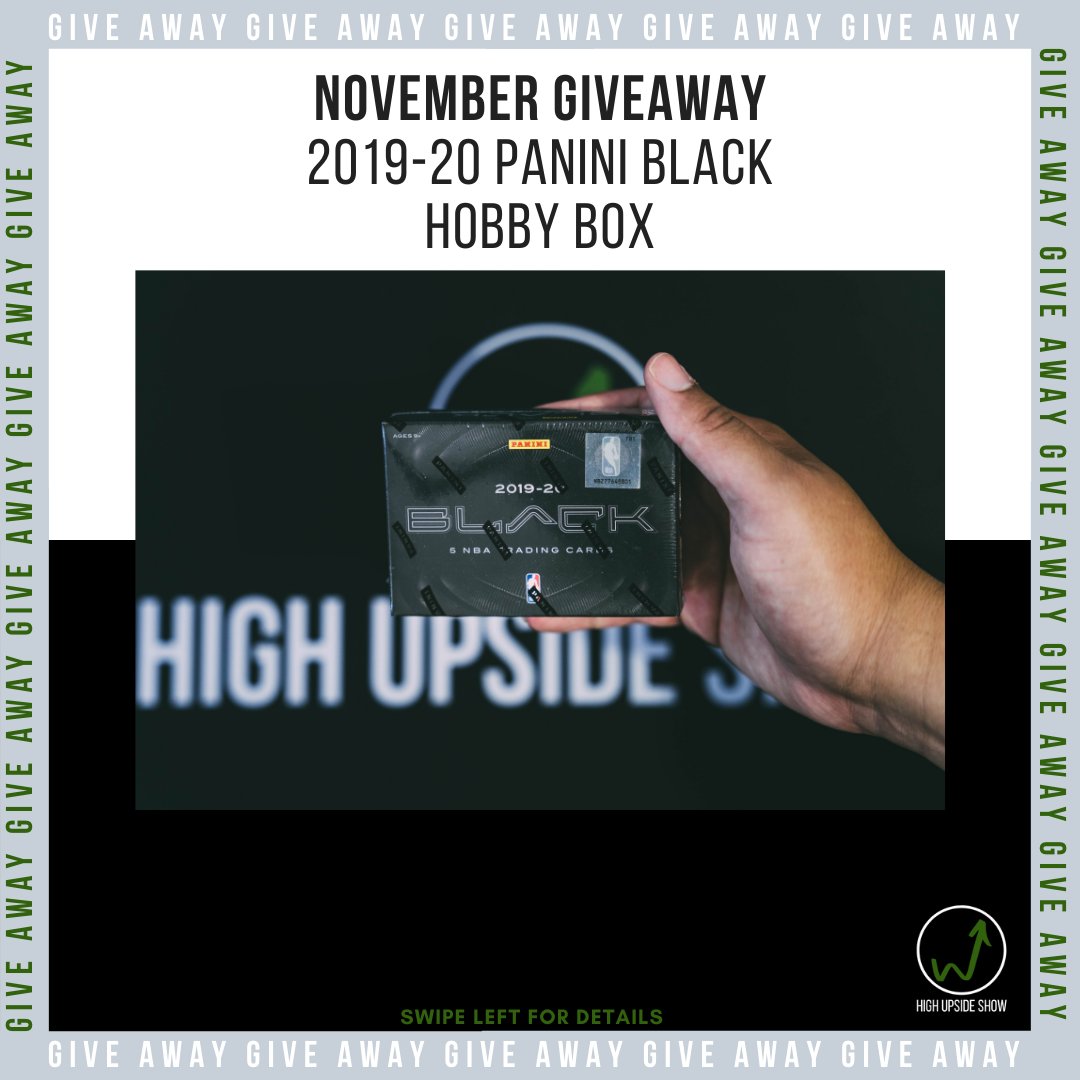 HighUpsideShow's tweet image. Ready for this month's giveaway? 

I'm giving away a box of 2019-20 Panini Black to one random winner. #sportscards

All you have to do is.

Subscribe to my newsletter (highupsideshow.com)
Follow me on Instagram (same name)
Retweet this post
Tag 3 friends