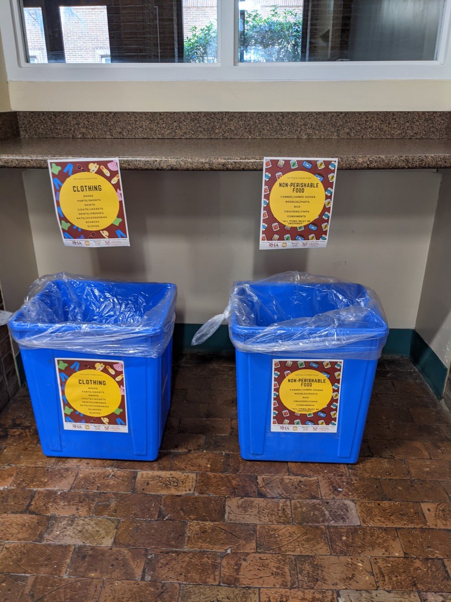 Hey CofC residents! 
Don't forget about the Food &amp; Fashion Drive that is going on! 
You can find the bins located in your hall's lobby and items can be donated until the end of this week! 
Have a happy thanksgiving!
