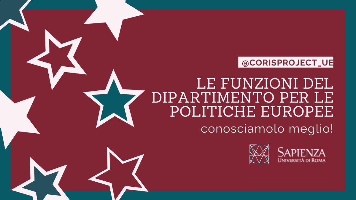 Corisproject_UE's tweet photo. "Qual è il ruolo del Dipartimento per le Politiche Europee?"

È quello di operare nei rapporti del governo con le istituzioni dell'UE adeguando le leggi italiane alle norme europee!

#InnovareLaComunicazione #StudentiCoris #StudentiSapienza #SMM20 #PAsocial
@palagab
1/3 https://t.co/0u9nwexawZ