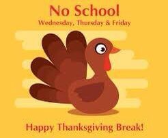 MulvaneSchools's tweet photo. Mulvane USD263 will be closed for Fall Break November 25 to November 27! We hope our Wildcat Family has a great #Thanksgiving! #MaskUPMulvane https://t.co/uC1rDnz0s0