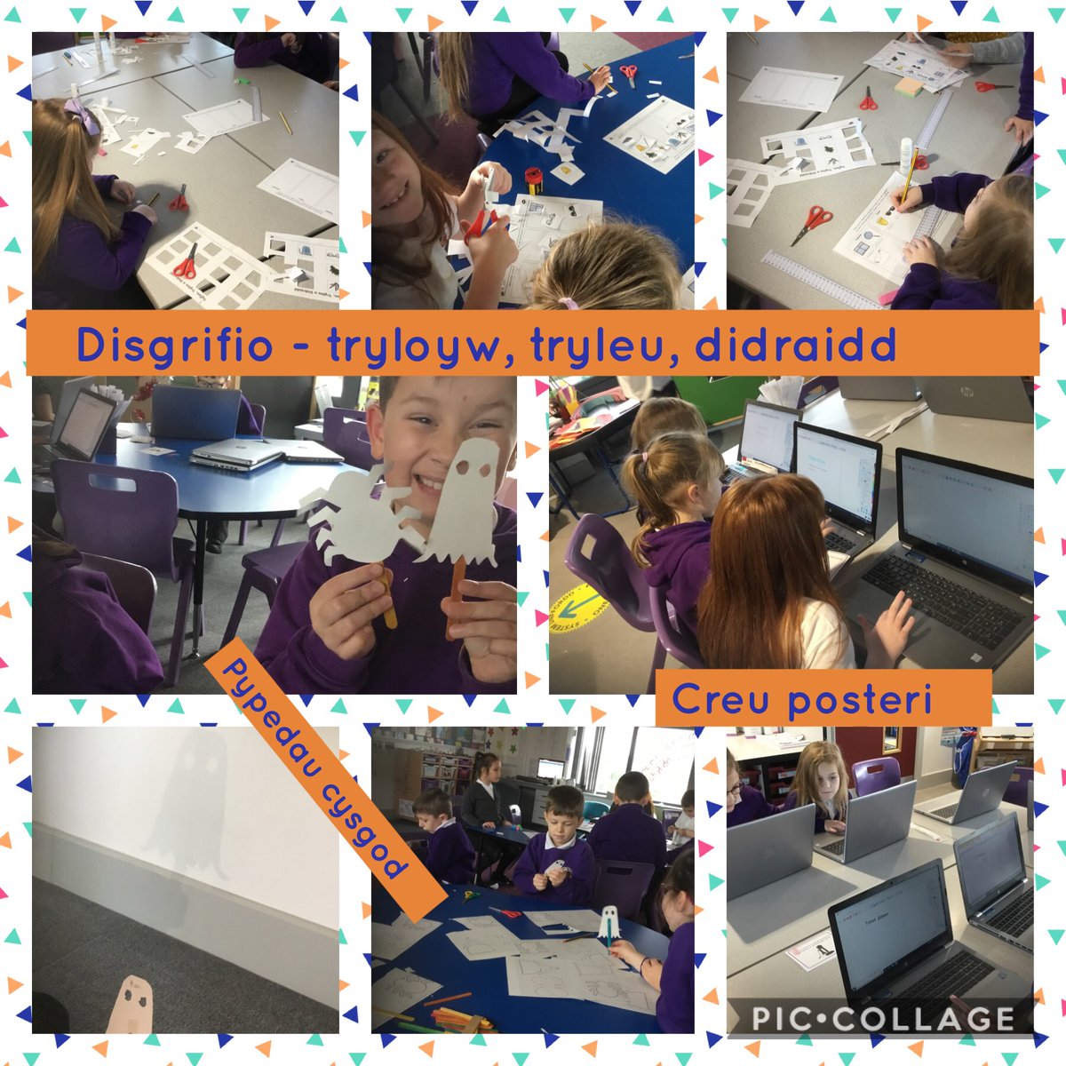 YsgolPenRhos's tweet image. Gweithgareddau thema’r wythnos yma yn flwyddyn 3/4 Cymraeg #sensoria 👩🏾‍💻👁👂🏾👃🏼👅🗣