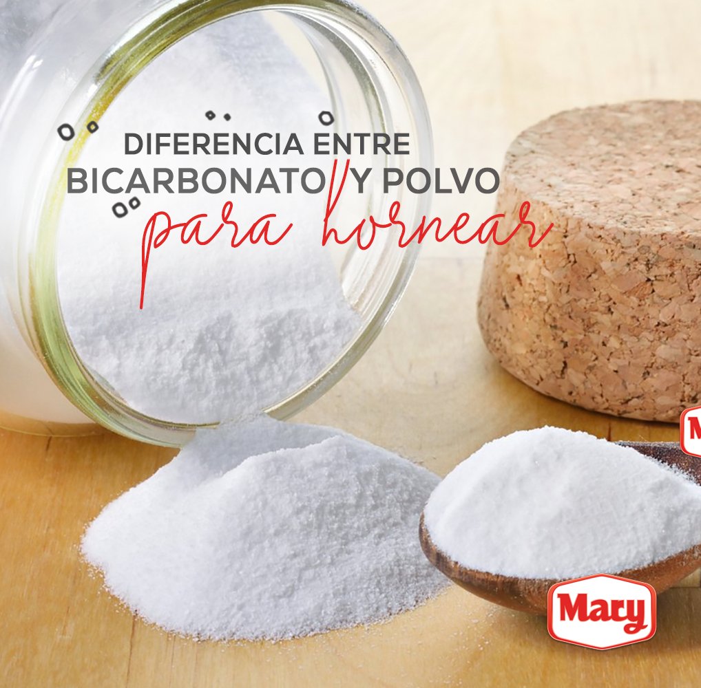 AlimentosMaryVe's tweet photo. Físicamente son muy similares, pero son diferentes en su composición, aquí te contamos cuales son:

- El bicarbonato de sodio es bicarbonato sódico puro.

- El polvo para hornear es una mezcla de bicarbonato de
sodio, crémor tártaro y un absorbente de humedad. 

#AlimetosMary https://t.co/JRNN7i6lrN