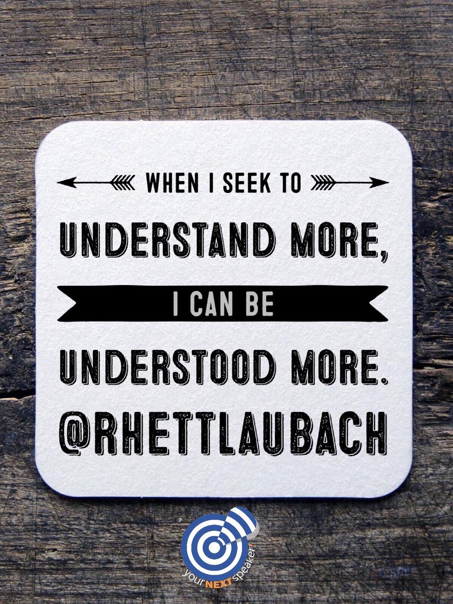 When we seek to understand more, we can be understood more. 

One of the key lessons from my Leadership Principles for Delicate Conversations training. 

YourNextSpeaker.com

 Virtual trainings available for groups of any size.