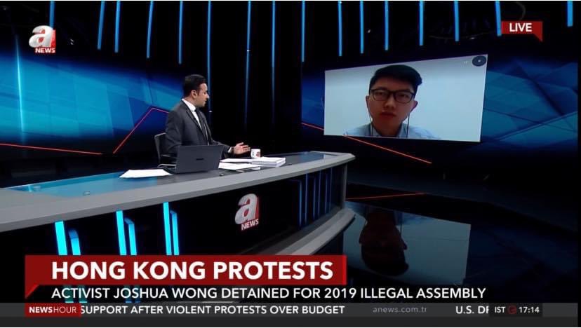 Let’s not give up and try everything we can to support @joshuawongcf and other activists who are detained and purged by the authoritarian regime. 
@anewscomtr