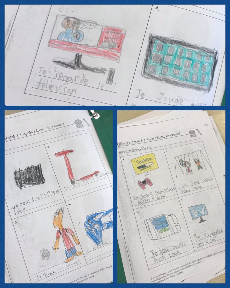 Qu’est-ce que tu fais après l’école?  On est très occupé! Discussing some activities we do after school in grade 4! <a href="/lclightmilton/">Lumen Christi</a> <a href="/HCDSBFrench/">HCDSBFrench</a>