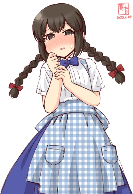 「…ぇ…また、閉店後に指導ですか…
 あ、あの…ああいうのは…その…困ります…店長…///」

#艦これ版深夜の真剣お絵描き60分一本勝負
#艦これ版真剣お絵描き60分一本勝負_20201124
#磯波 