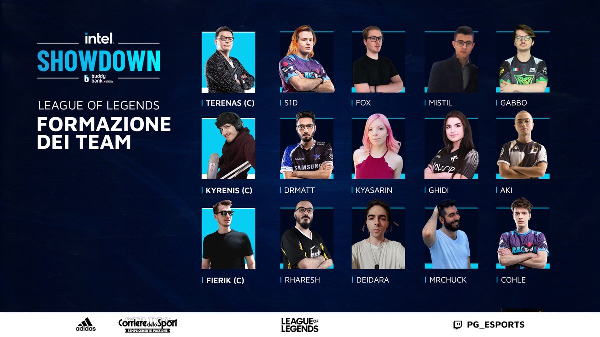 PGEsportsIT's tweet photo. Per chi si è perso la Draft in diretta ecco i Team di League of Legends che parteciperanno allo Showdown durante la Milan Games Week! 🎮😎

Quale sarà il team più forte alla Milan Games Week? 👀

#MGW2020 #IntelShowdown @Intel_Italia @mybuddybank https://t.co/VuhdQ77dVp