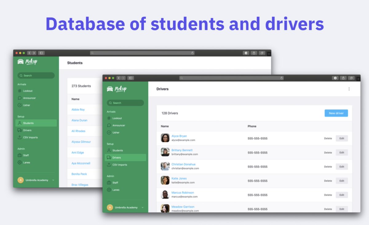 PickupApp_io's tweet photo. Does your school have a database of students and their drivers available for carpool helpers? It is so important that we have this readily available for safety reasons! With Pickup, we make sure that your carpool facilitators finish the day strong! https://t.co/8x1h9tEguS