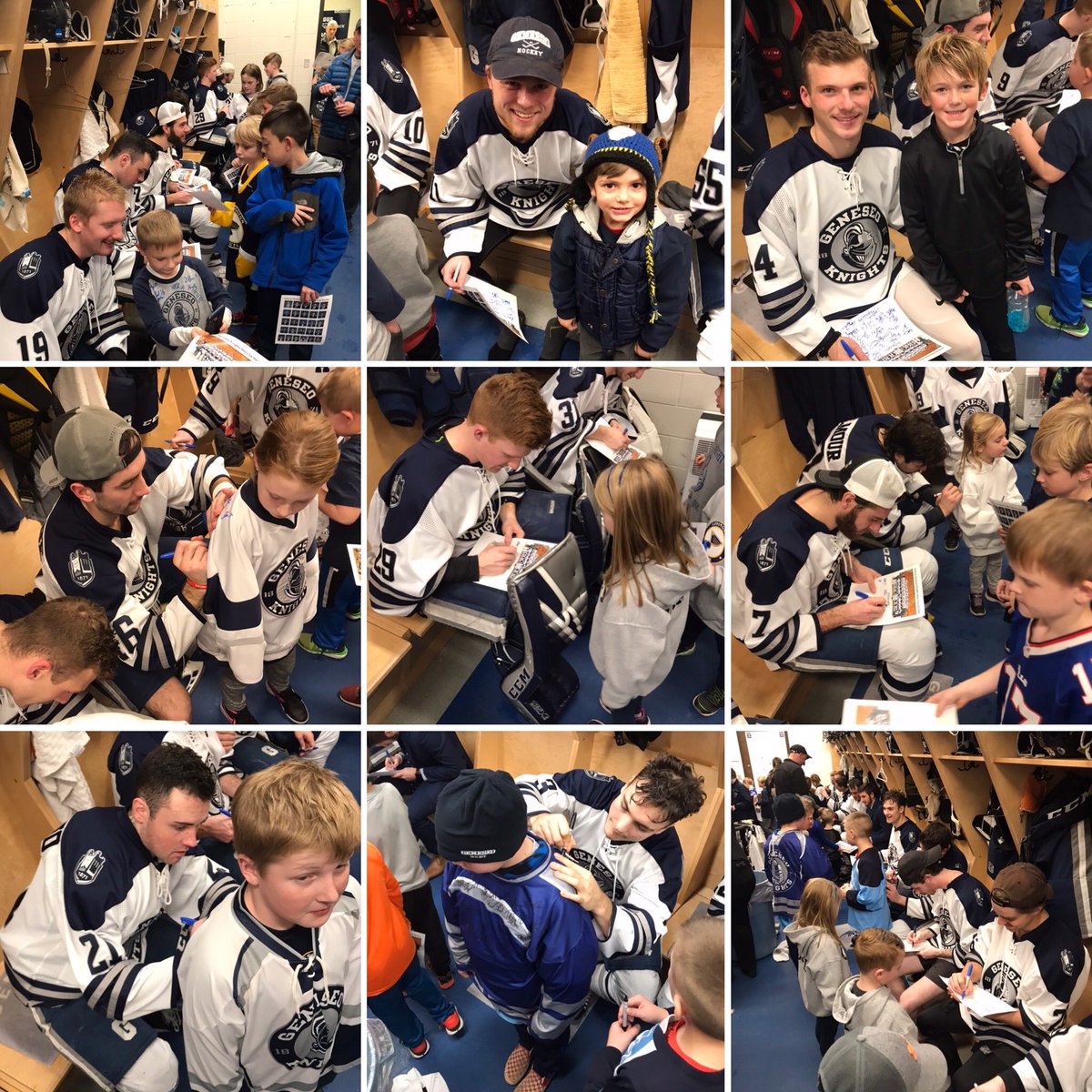 GeneseoHockey's tweet image. As we all continue to forge ahead and make the most of our situations, we can’t help but miss our littlest fans cheering us on... One year ago. Locker rooms were open. It was social, not distanced. Can we go back? #jriceknights #OneKnight @SUNYGeneseo @GeneseoKnights