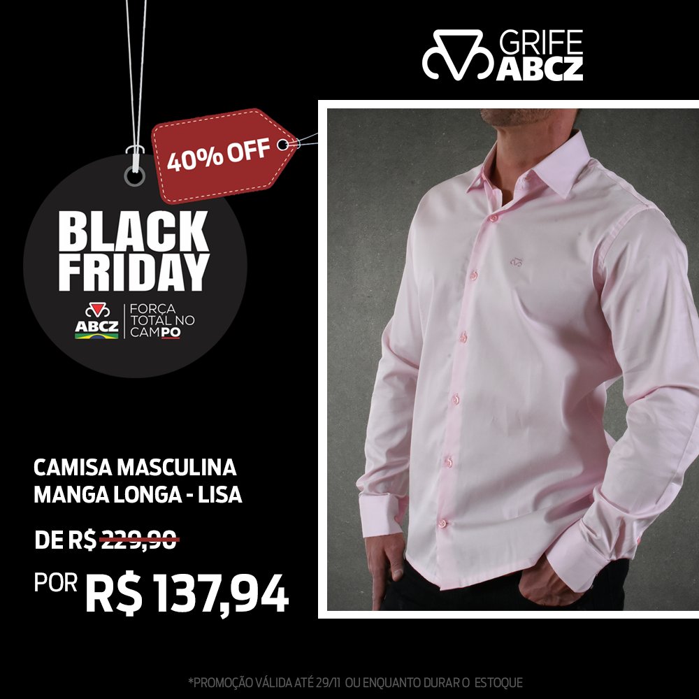 abcz_pmgz's tweet photo. Aproveite a Black November da Grife ABCZ para adquirir a camisa de manga longa, lisa, com 40% de desconto.
Fale com a gente pelo WhatsApp: (34) 9 9661-7441. Promoção válida até o dia 29/11 ou enquanto durar o nosso estoque.
⠀⠀
#GrifeABCZ #Camisas #BlackFriday #ABCZ #Uberaba https://t.co/WprFFOQjN9