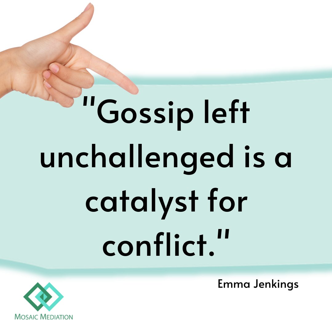 You want to prevent unnecessary conflict? Start with tackling gossip in the workplace.

Check out this article for more information:

mosaicmediation.co.uk/blog/he-said-s…