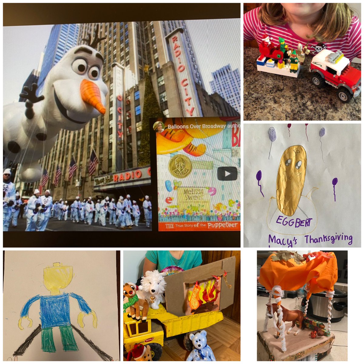 hauschilddawn's tweet photo. Learning is always in motion in 3rd grade no matter how we meet!  We learned about the Macy’s Parade and read the biography Balloons Over Broadway!! And of course we created our own floats and balloons.  #distancelearning https://t.co/a6iLSNjaRE