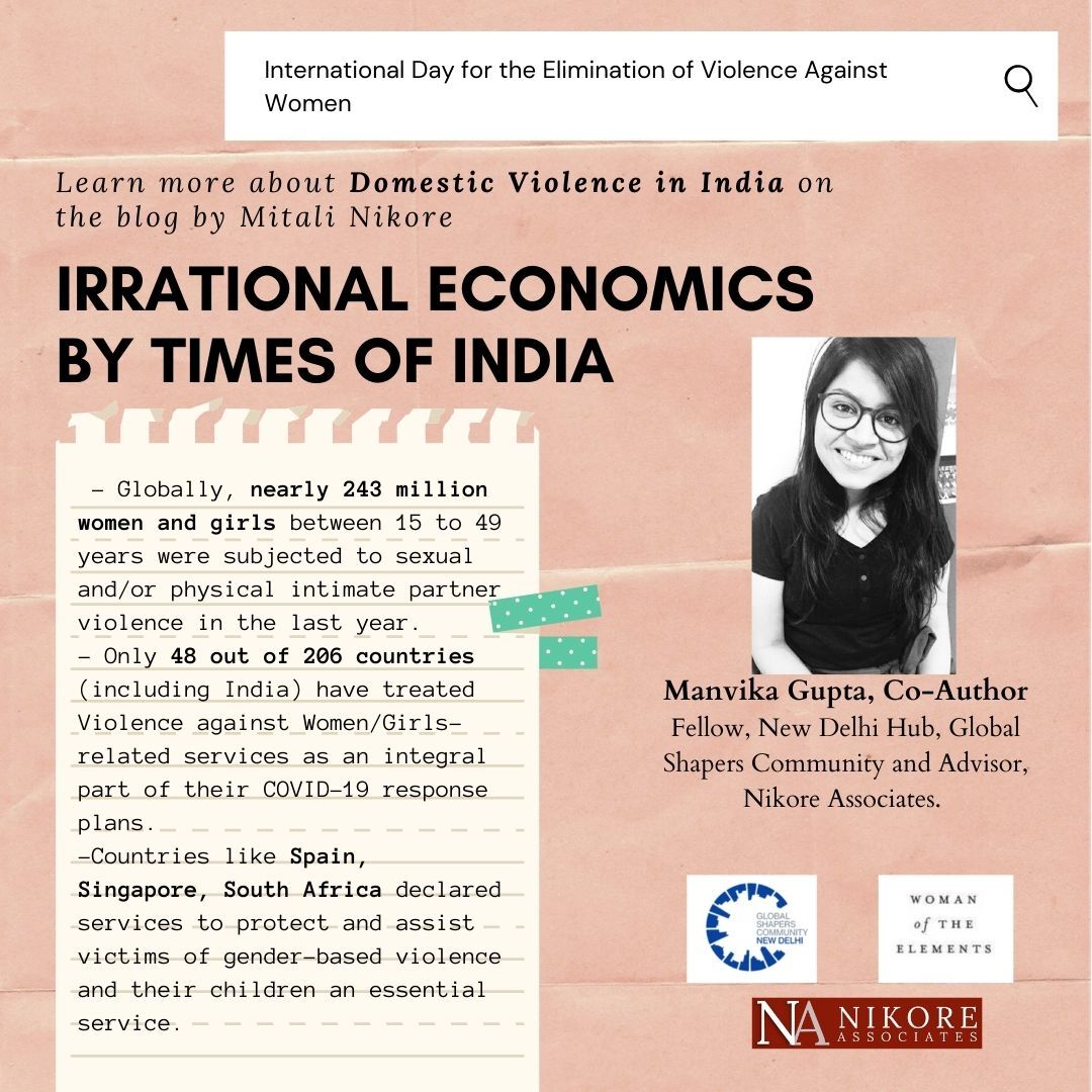 With #COVID19, comes the #ShadowPandemic! On the occasion of #InternationalDay for Elimination of #ViolenceAgainstWomen <a href="/ShapersDelhi/">Global Shapers Delhi</a> ask is the home a safe place for #women? See our #Oped on #IrrationalEconomics <a href="/timesofindia/">The Times Of India</a> bit.ly/2UTyWW2