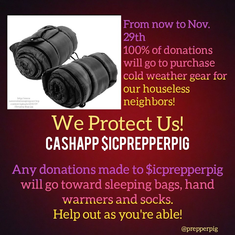 PrepperPig's tweet photo. Please donate and share!

#homeless #donate #share #community https://t.co/zmcuno4z22