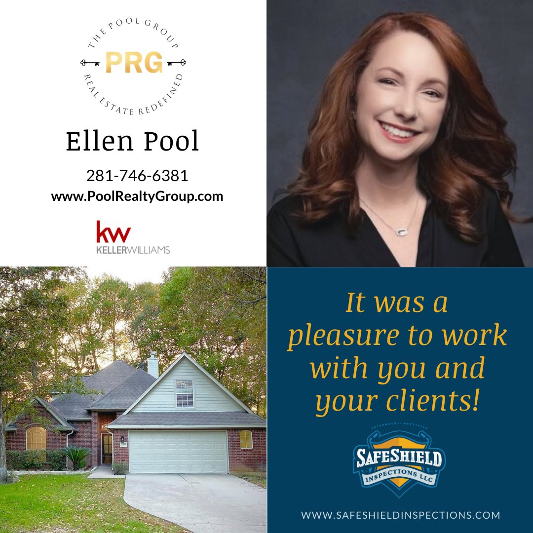 SafeShieldInsp's tweet photo. Ellen, we appreciated the opportunity to help your clients recently for their home inspection in Conroe! #realestate #home #house #homeinspection #safeshieldinspections #supportlocal #veteranowned #smallbusiness #ellenpool #poolrealtygroup https://t.co/c26c5sVR1d