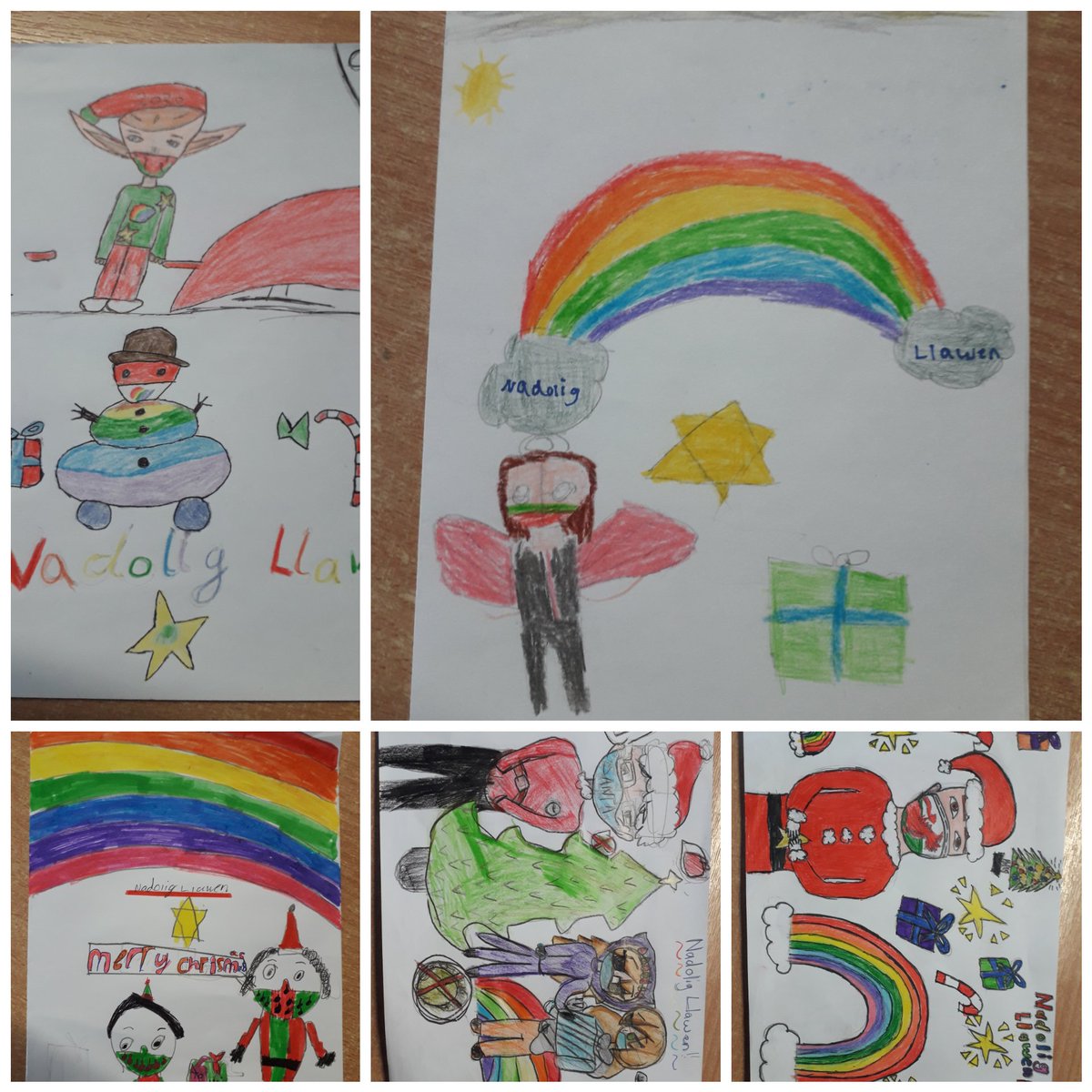 PendrefYsgol's tweet photo. Christmas card designing for the Welsh Government. Fabulous artwork from Years 5 and 6. @WelshGovernment @GwEGogleddCymru https://t.co/jRcbBUyOhv