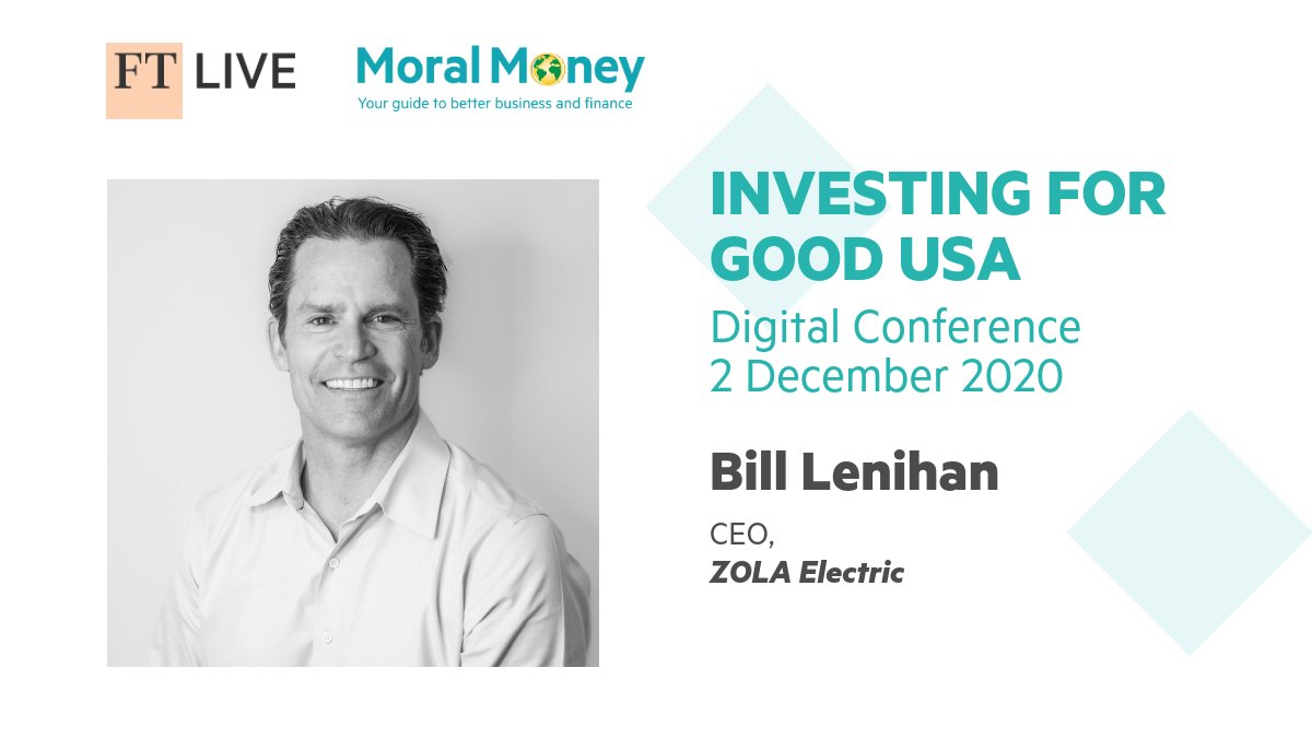 Join our CEO, Bill Lenihan , as he speaks on the " Financing Clean Energy Access panel discussion ". At the Investing for Good USA digital conference. A virtual event hosted by Financial Times  #FTGood, #ZOLAELECTRIC, #CLEANENERGY,
