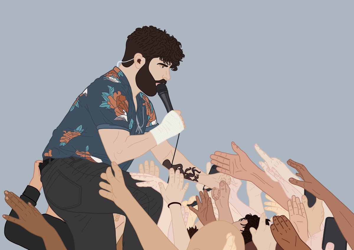 CBall_Marketing's tweet photo. Yannis Philippakis from Foals 🎵

Loved doing this - but it took a very long time 😅

Special request from my husband to draw the leading man @YnnsPhilippakis, from his favourite band @foals based on a photo he took at a gig he attended at Alexandra Palace, London ✌🏻

#foals #art https://t.co/hNEtNGuOkX