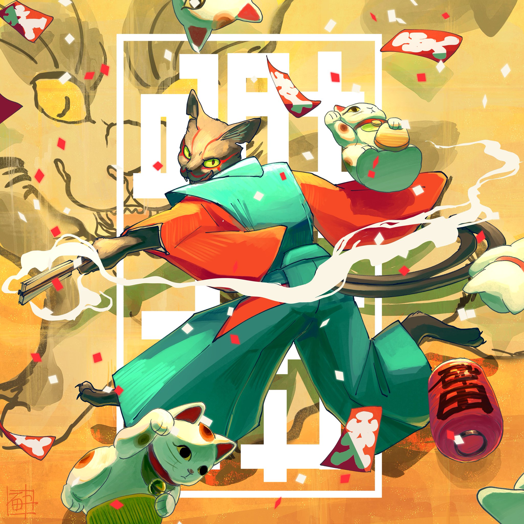 砕田 猫犬 Tlを色んな和風モチーフ作品で埋めよう 和 そこに猫もひとつまみ