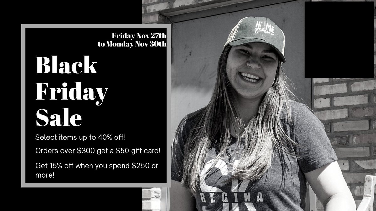 Black Friday sale is in effect from Friday November 27th to Monday November 30th!
Learn more here: tallgrassapparel.com/blogs/news/bla…

#blackfriday #cybermonday
#sask #YXE #YQR