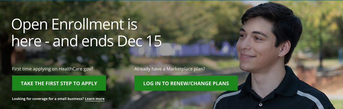 Spread the word: If you don't have health insurance through your employer, Medicare or Medicaid, there are options available through the Affordable Care Act health insurance marketplace. Open enrollment is open through Dec. 15. Learn more and apply at healthcare.gov.
