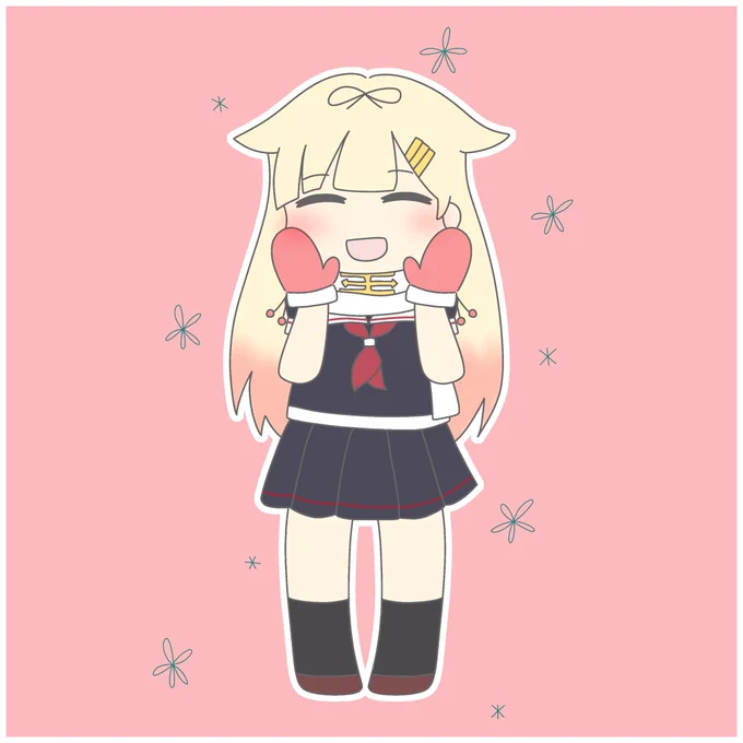 提督さんから貰った手袋、あたたかいっぽ〜い

#艦これ #夕立 