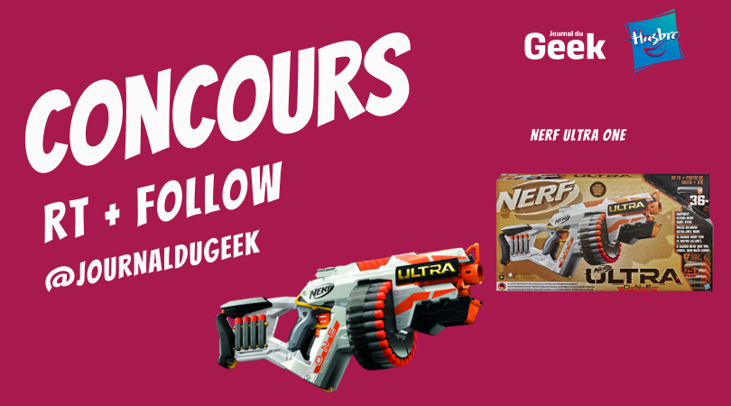 JournalDuGeek's tweet image. 🎁[#CONCOURS]🎁

Le Journal du Geek vous fait gagner un Nerf Ultra One ! Pour tenter de le remporter :

👉 RT + Follow @JournalDuGeek 
💬 Mentionnez un ami
 🔫 Découvrez le Nerf : swll.to/JdKfTOk

Bonne chance ! 🍀