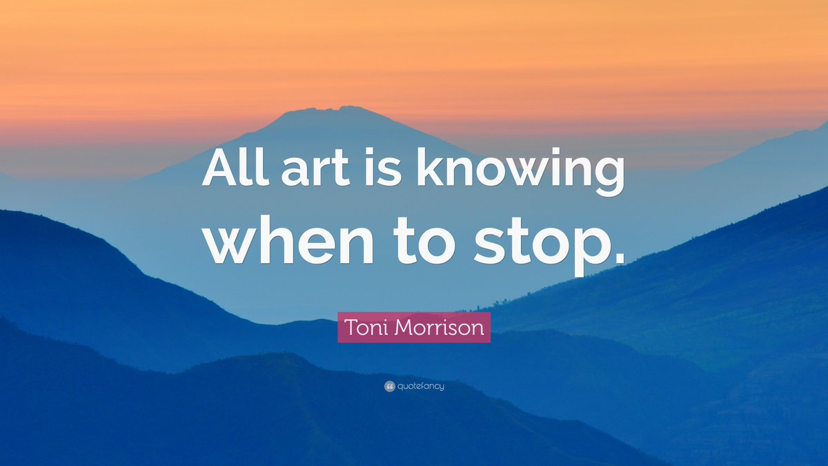 kansenclub's tweet photo. #KansenClubQuote

"All art is knowing when to stop."
- #ToniMorrison

#IndianClassicalMusic #music #art https://t.co/4Z13ZPaJMp