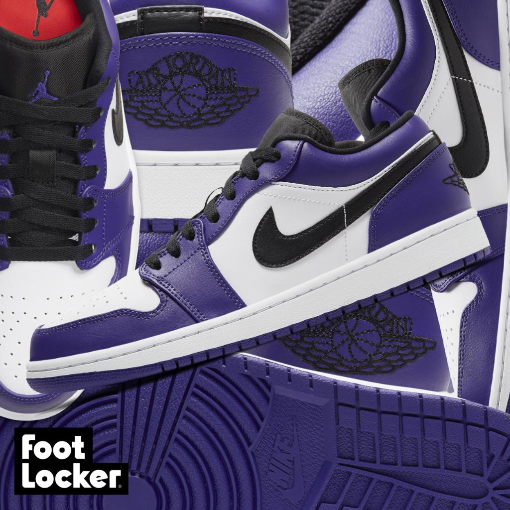 foot locker jordan 1 low purple