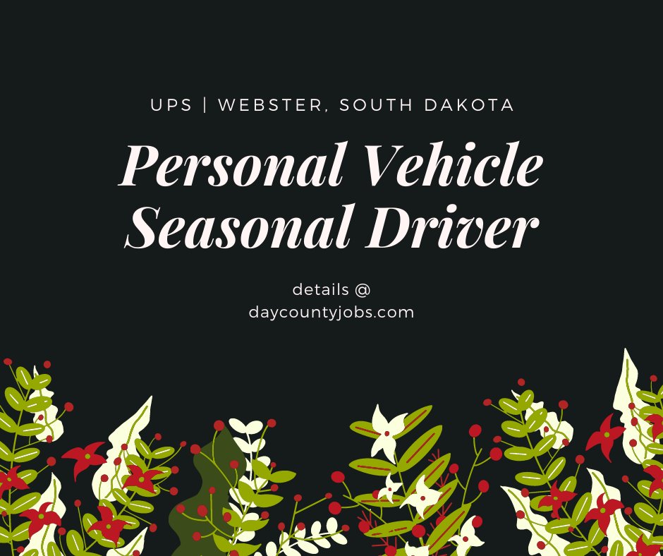 DayCountyJobs's tweet photo. Hiring for Seasonal Personal Vehicle Driver in Webster, South Dakota ➡️ https://t.co/AXD9CLqz2O

Direct link 📌 https://t.co/Xk7AaIzMmi

#DayCountyJobs #WowWebster #SparkDayCounty #HifromSD #SouthDakotaWorks #WebsterSD https://t.co/FM9Vi1xf26