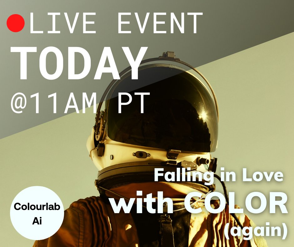 AiColourlab's tweet photo. The day has come, be ready to take off to a new world of color with our live launch event  TODAY at 11am PT!!!

Don't miss it, register now!
https://t.co/mdU8M6DO7v

https://t.co/IDl3wJgEcN

#coloristmeetup #colourtraining #davinci_resolve #colorgrading #filmmaking #colorist https://t.co/OLBX66gkG3