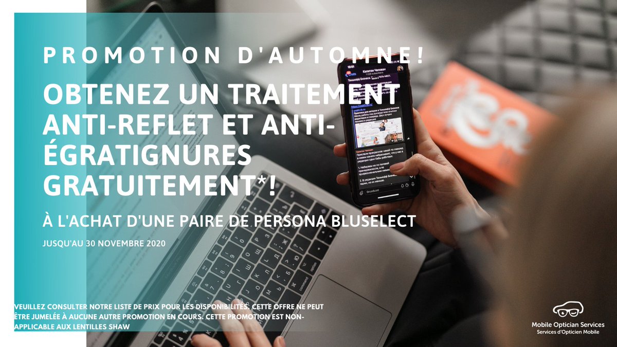 Le compte à rebours continue - plus d'une semaine pour prendre avantage de cette offre! 😳 Contactez-nous maintenant pour prendre avantage de notre promotion! Vous avez jusqu'au 30 novembre! 🤓
#mobileoptician #optician #ottawa #smallbusiness #promotion