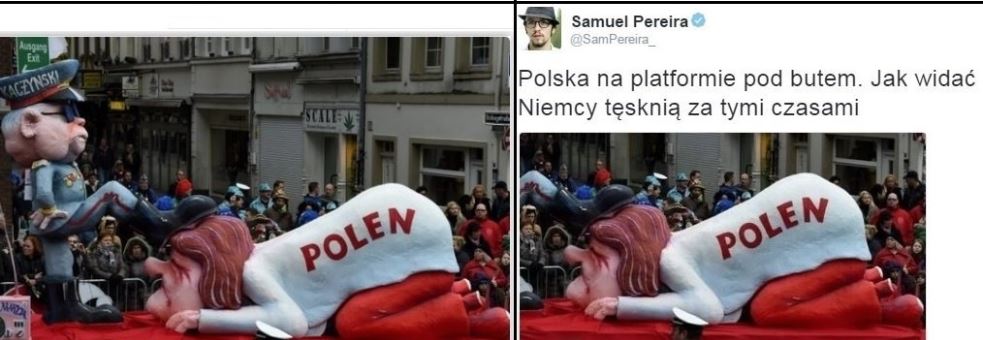 skrupulatny's tweet photo. Gdyby ktoś jeszcze miał wątpliwości, dlaczego na konferencję prasową nie należy wpuszczać przedstawicieli pismediów, to proszę bardzo: po lewej oryginalne zdjęcie, po prawej to, co z nim zrobił Portugalski Pieczeniarz. https://t.co/8DHkSADZM0