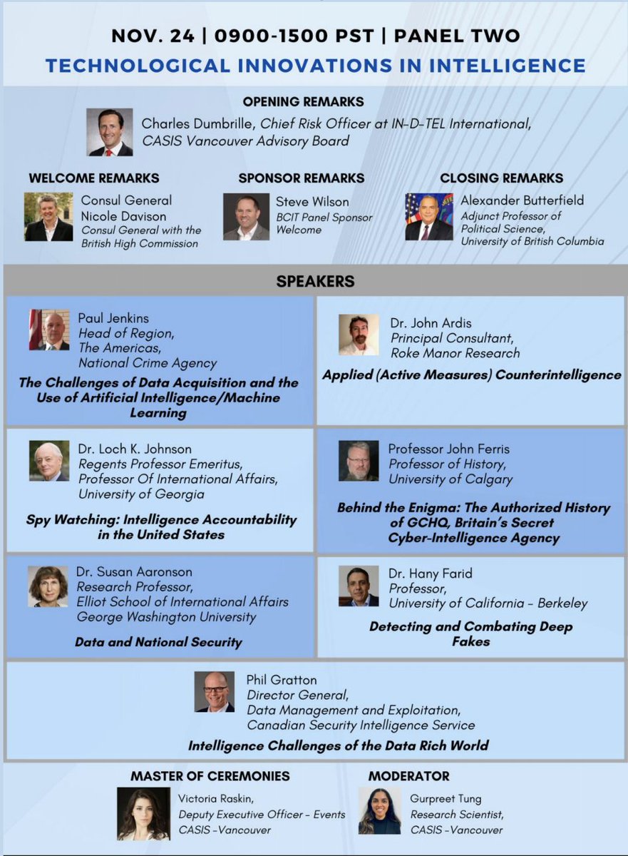 CASISVancouver's tweet photo. Are you ready for Day 2! Check out the panel for today below and don’t forget, registration starts at 8:40am PST. 

We'll be live-tweeting all day using #CASISCon2020. https://t.co/xIPZBlczFp