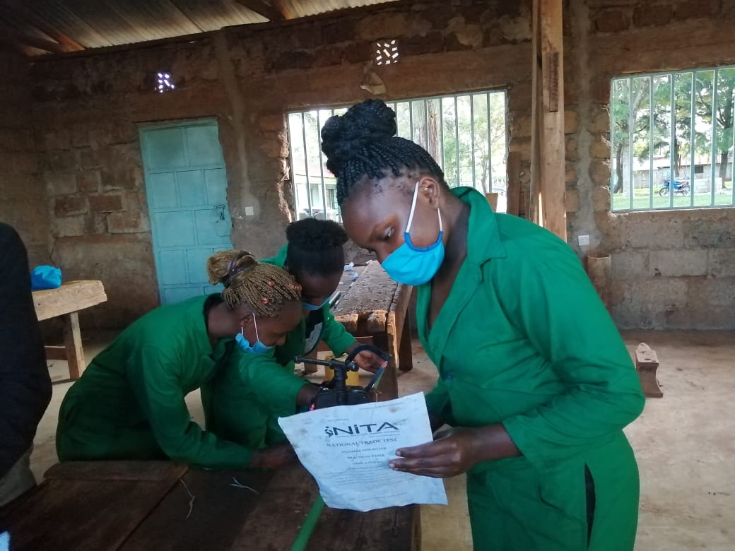nita_kenya's tweet photo. Another successful day of the country-wide Trade Tests. Plumbing tests ongoing at Karurumo VTC in Embu County. NITA attaches a lot of importance to the possession of Trade Test certificates as evidence of having employable skills and competencies. #femaleplumbers #tradetest2020 https://t.co/62aqdJnqqE