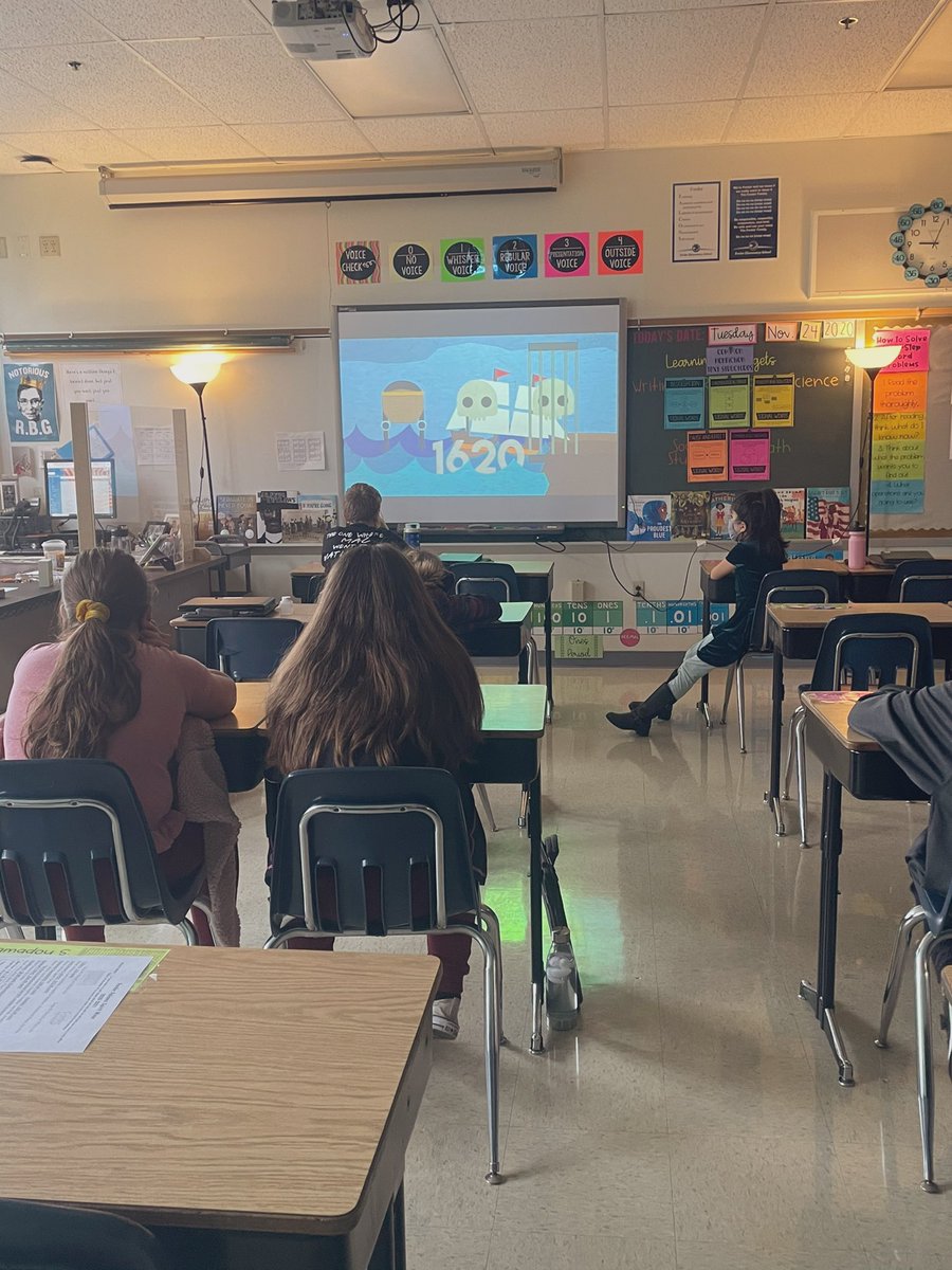 Mrs_Regan4th's tweet photo. Learning about the real story of the first Thanksgiving today. We do such a disservice to our students when we continue to teach them the whitewashed version of history. #msdr9 #forderfalcons https://t.co/tQVqI2GblF