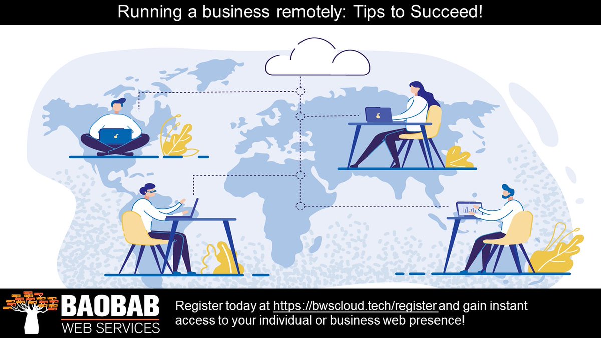 ServicesBaobab's tweet image. Running a business remotely: Tips to Succeed!

Choose the right remote workers: Ensure that your team is comfortable with remote working engagements and coach the ones that are not. 

#BaobabWebServices
#CloudBasedWebHosting
#CloudSolutions
#WorkRemotely