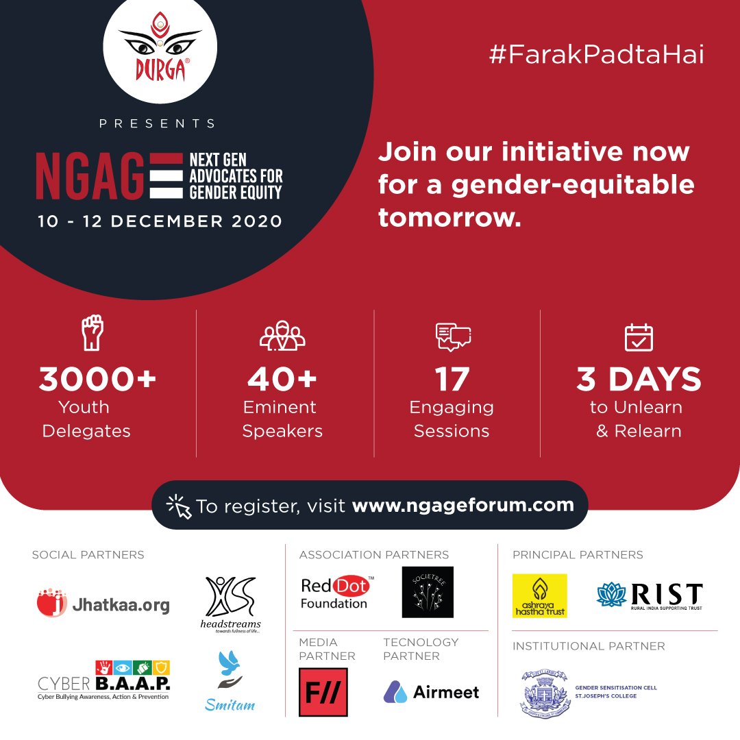 If equality is the goal, then Gender Equity is the way forward.

Check out ngageforum.com organised by <a href="/DurgaIndia1/">Durga India</a>

#GBV #genderequity #GenderEqualWorld #Feminism #smashthepatriarchy