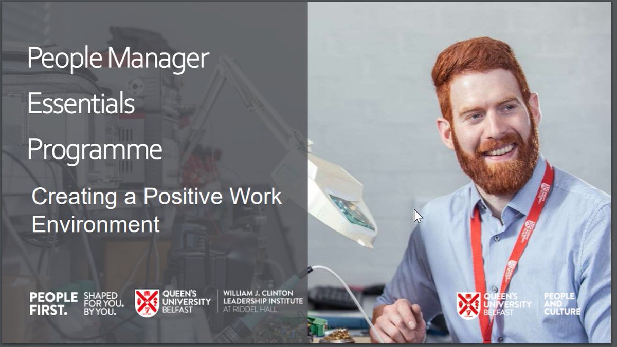 QUBPeopleFirst's tweet photo. Today we held “Creating a Positive Workplace Environment” as part of our People Managers Essentials Programme. Thanks to our colleagues from @LeadershipQUB for an excellent session.
If you participated, let us know what you thought!
#QUBpeoplefirst #EmployeeExperience https://t.co/upAjdiq4dZ