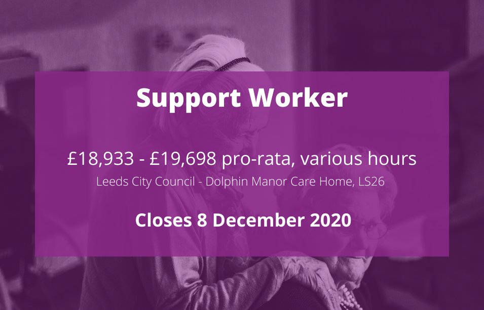 Day and Night Support Workers needed at Dolphin Manor Care Home - Rothwell 👵👴 - 4 x roles available! - Various hours - £18,933 - £19,698 Pro-rata Find out more at bit.ly/360Kehv #supportworker #jobs #leeds