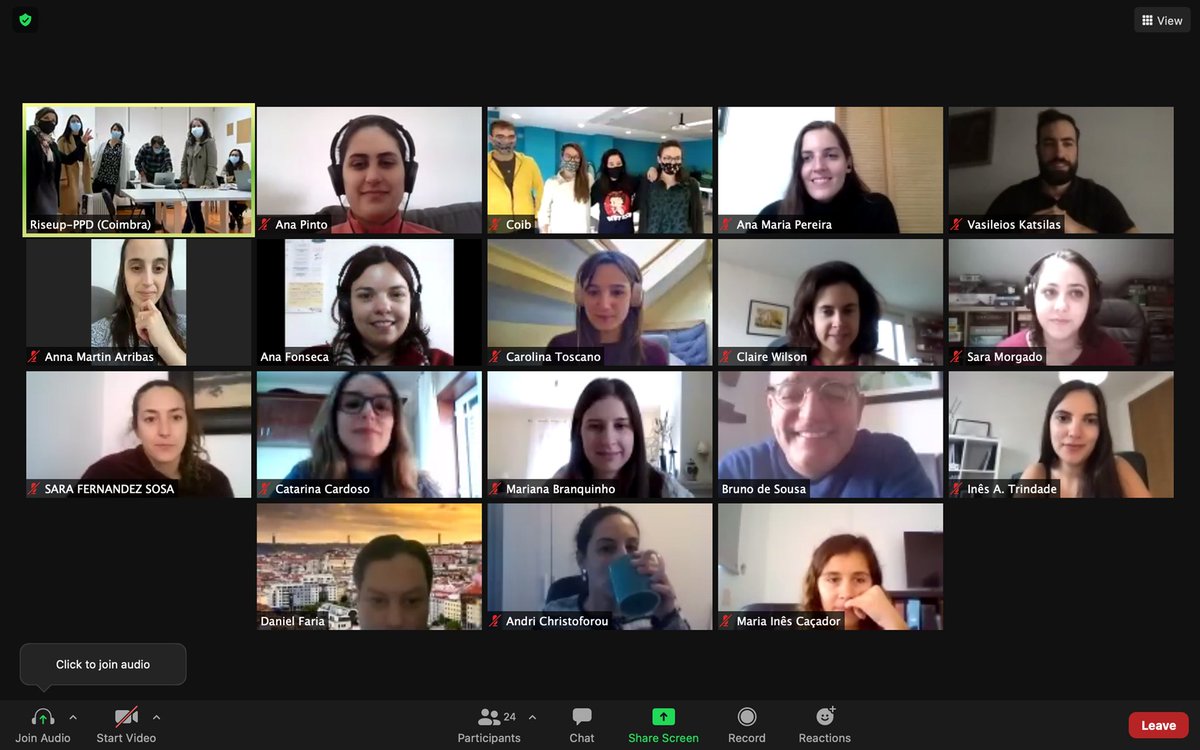 We are halfway through our Second Training School! Here's a picture of some of the attendees online, in Barcelona, and in Coimbra! 😀
#riseupppd #perinatalmentalhealth #maternalmentalhealth <a href="/COSTprogramme/">COST</a>