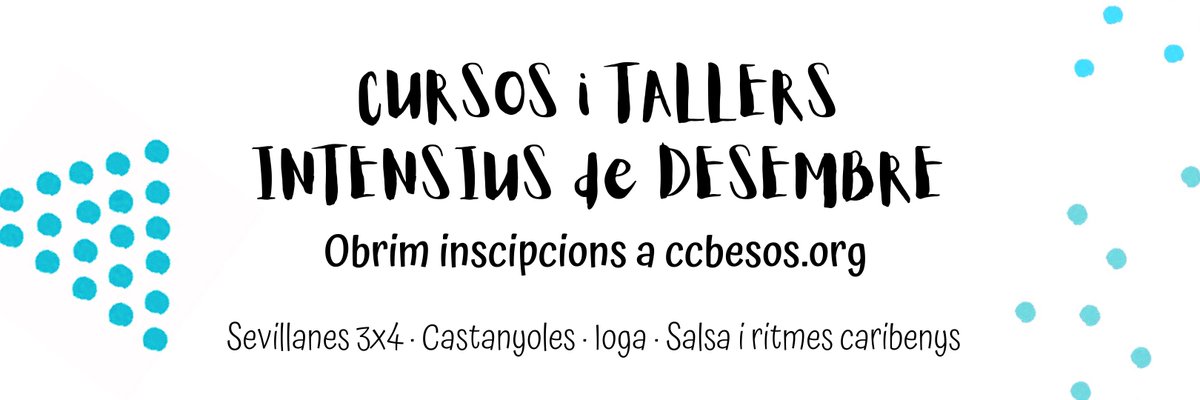 ccbesosmaresme's tweet photo. 📣Ja hem obert inscripcions als #TallersIntensius de desembre!📣

👀Fes una ullada a l'oferta de tallers➡️https://t.co/kEA0X9BELh https://t.co/HKzNzhksAN