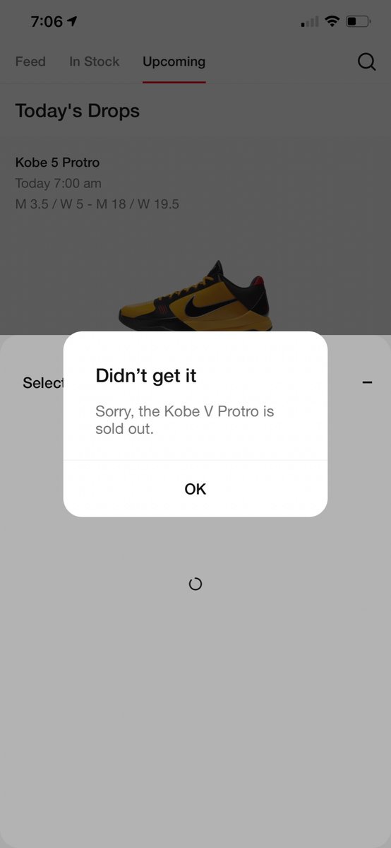 siushi's tweet photo. took a fat L on one of my most-wanted shoes of all time 😢 #KobeVProtro #BruceLee https://t.co/j4rTPVjT5A