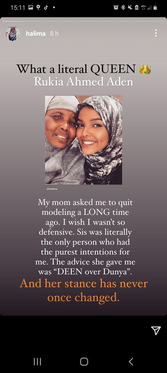 ruqaiya_h's tweet photo. Check out hijabi supermodel Halima Aden's Instagram story today for an interesting &amp; insightful look into the 'modest fashion' industry through her eyes.

May Allah bless her and her mum https://t.co/RJCfdjT4ot