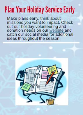 VolunteerFFX's tweet photo. Holiday service is a tradition for families and important for local organizations & those they serve. This year volunteering is a bit different and you may not know how to help; check out our website for our guide and to begin planning: https://t.co/do4UiCxace
#TenWeeksofService https://t.co/YGVD88UYmS