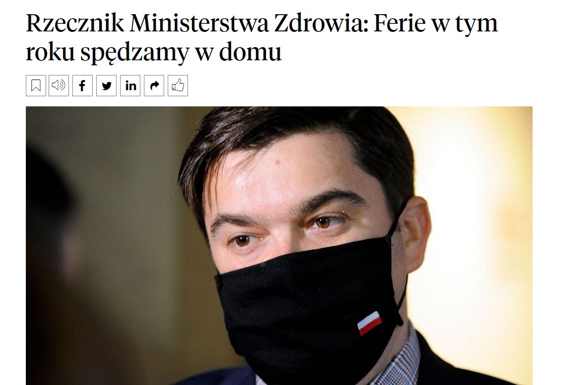 Rzecznik <a href="/MZ_GOV_PL/">Ministerstwo Zdrowia</a>: "Ferie w tym roku spędzamy w domu". 
To spędzajcie sobie w domu, towarzyszu Andruszkiewcz. Czy ja wam każę wyjeżdżać?