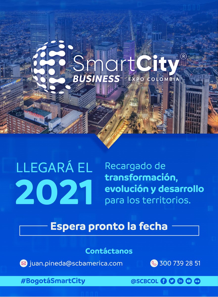 Nos estamos preparando para un acontecimiento sin precedentes en Colombia. El Smart City Business, evento líder de ciudades inteligentes de América Latina, llegará el 2021 recargado de transformación, evolución y desarrollo para los territorios.